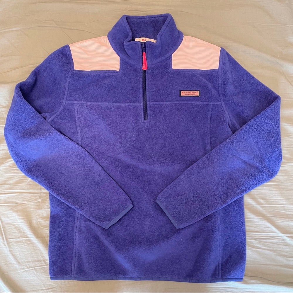 Vineyard Vines 1/4 Zip Seersucker Shep Fleece